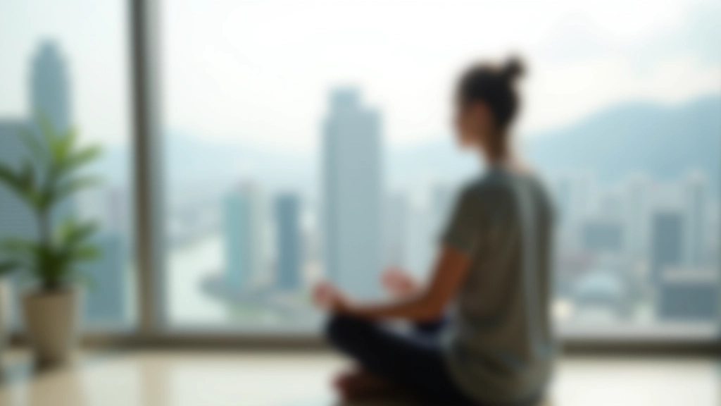 Person in meditation pose by window